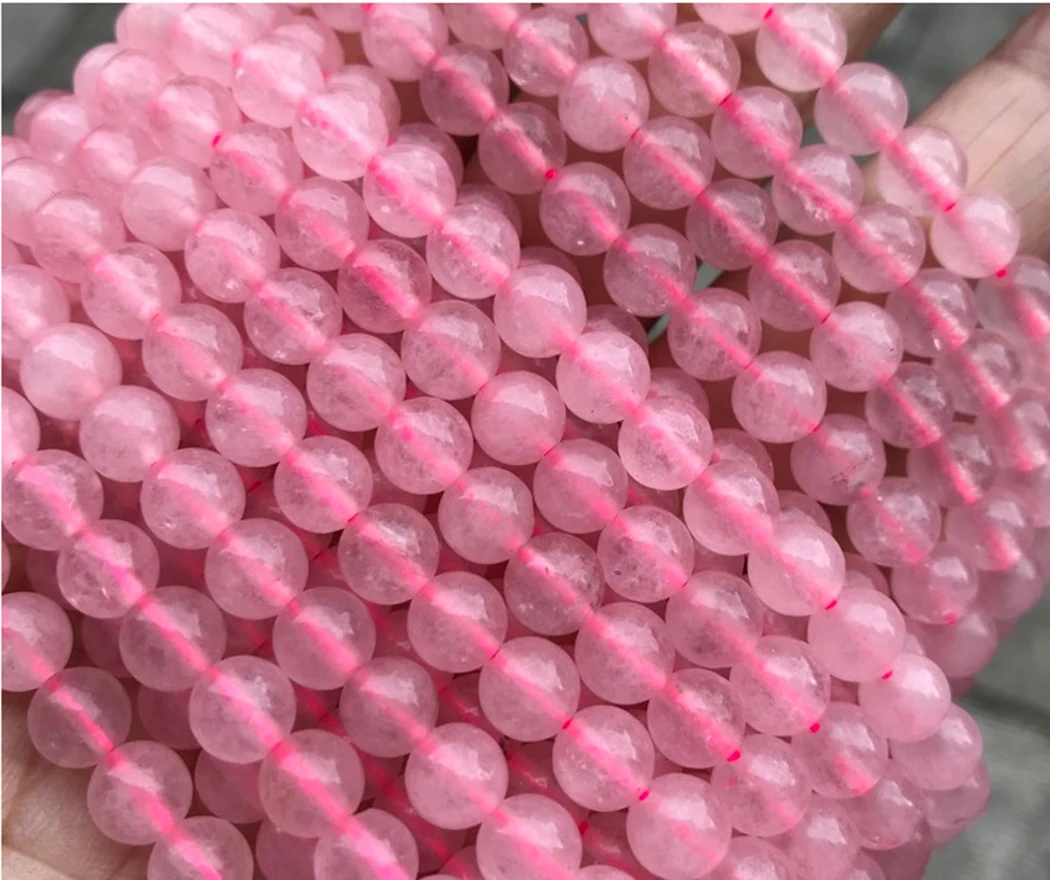 Натуральный розовый кварц 4 12 мм круглые бусины из драгоценных камней для