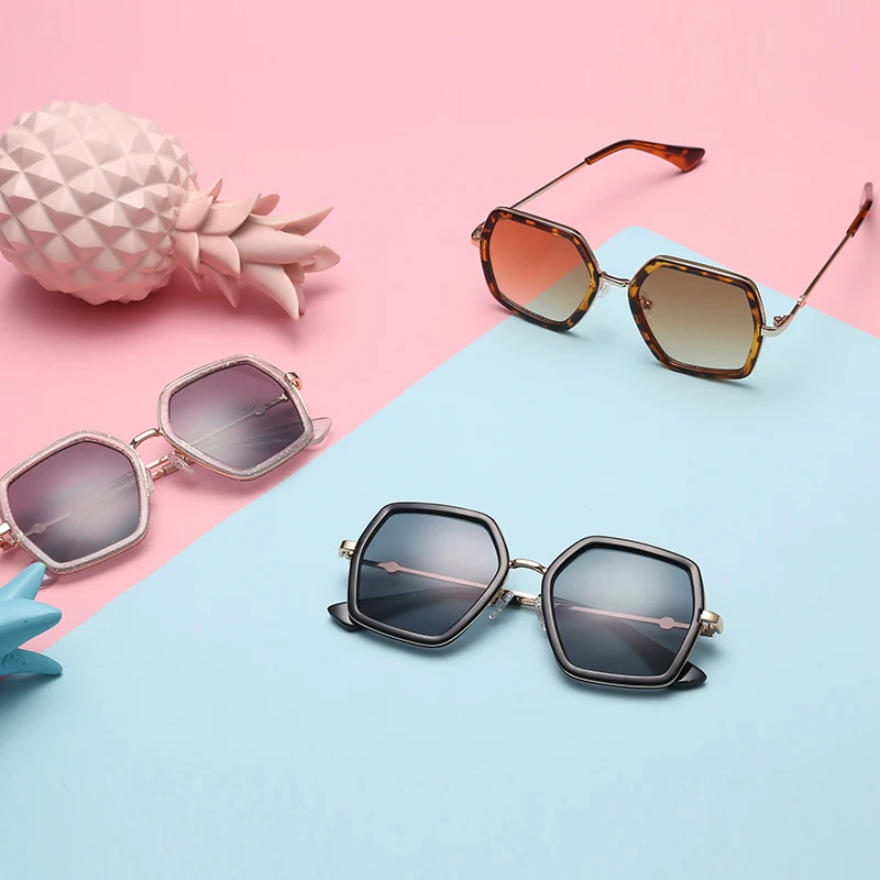 Металлические черные круглые детские солнцезащитные очки Брендовые для