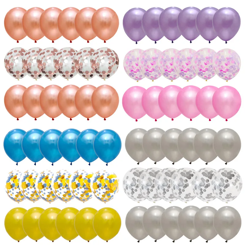 

18Pcs Rose Gold Balloon Confetti Latex Balloons Birthday Party Wedding Decor Anniversary Helium Globos Baby Shower Kids Gift