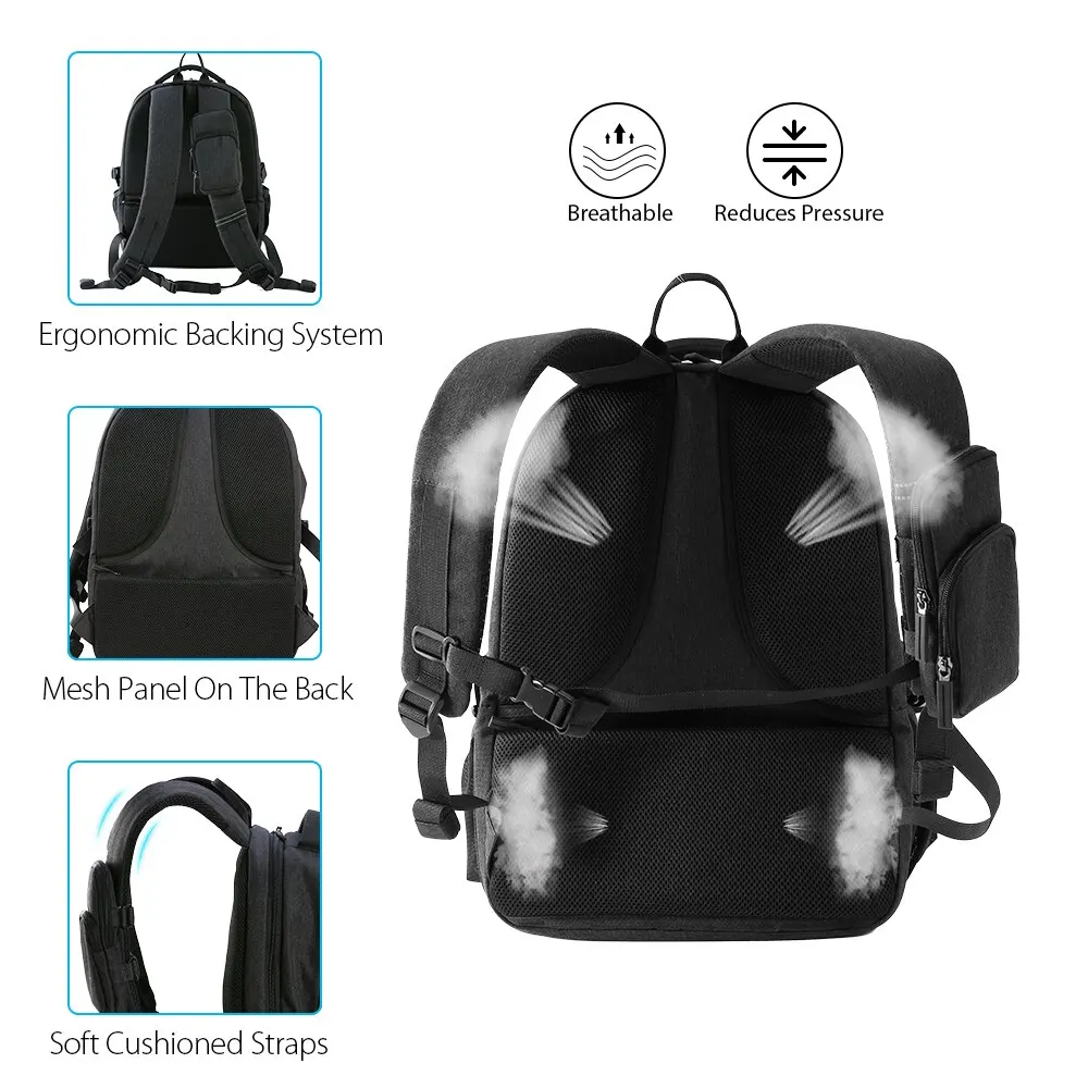 

TOMSHOO Travel Backpack, Business Anti Theft Shockproof Laptop Backpack with Cell Phone Pocket for Men Women Breathable College
