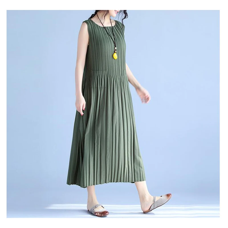 2020 летнее платье повседневное большого размера прямое шифоновое без рукавов