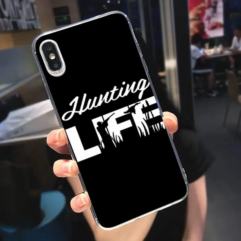

Hunting animal and fishing man Phone Case Transparent soft For iphone 5 5s 5c se 6 6s 7 8 11 12 plus mini x xs xr pro max