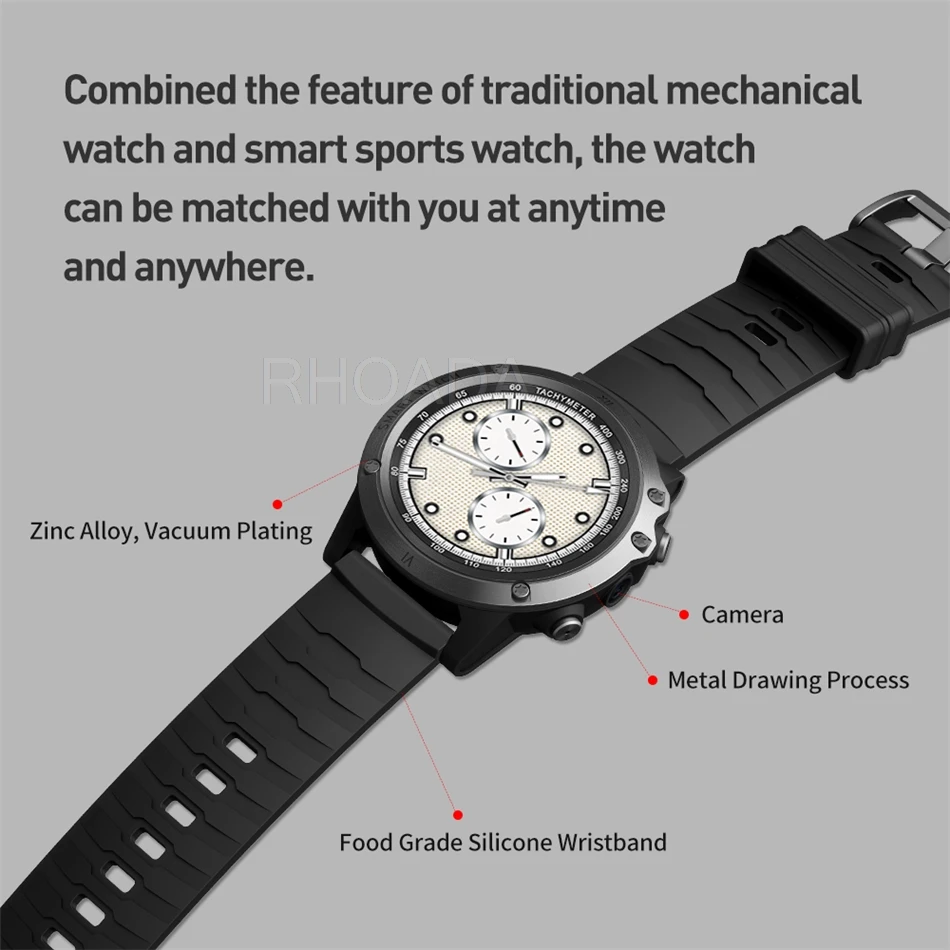 RHOADA D62 4G Смарт-часы Android OS RAM1GB rom 16GB Bluetooth 4,0 Nano SIM часы для звонков сердечного ритма IPX5 smartwatch глобальная версия