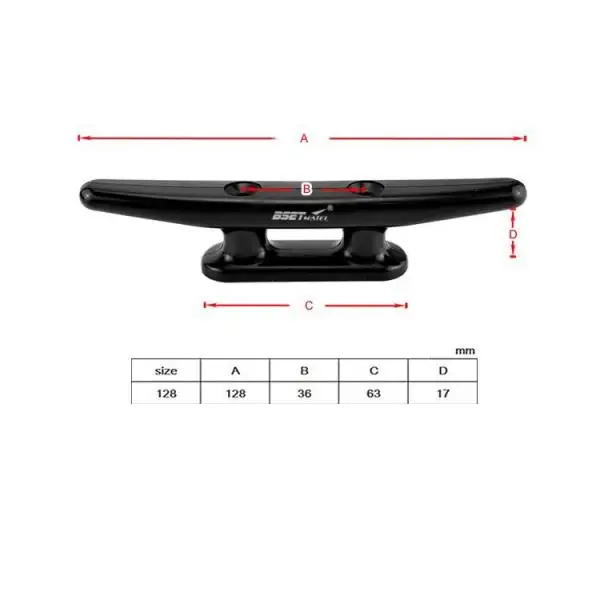 

5 "Dock Cleat для морского Каяка, якорная линия для лодки, черный нейлон
