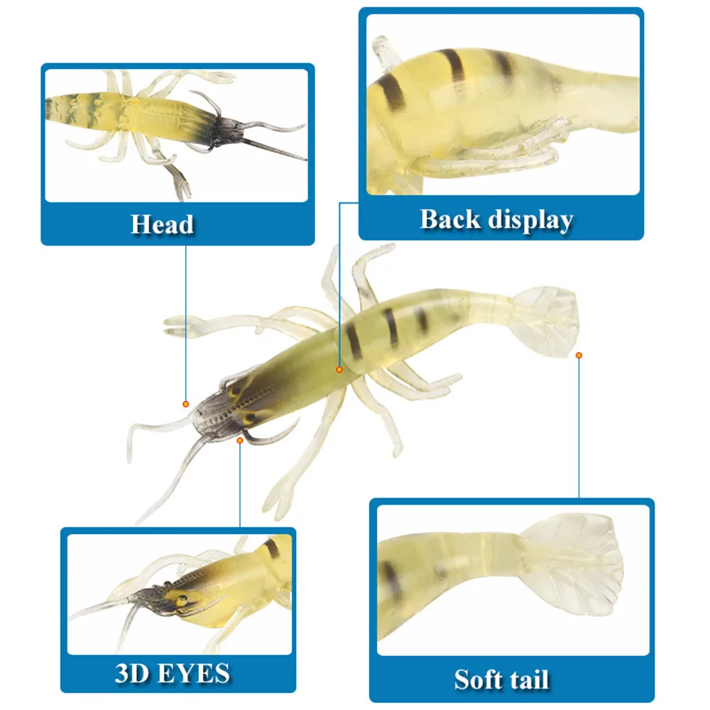 Креветки качество искусственный бионический Открытый Рыбалка Морская приманка