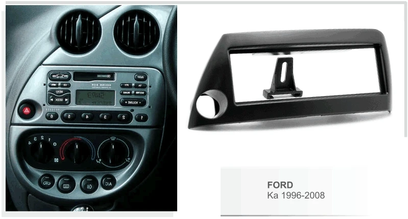 Single Din Facia for Ford Ka 1996-2008 (Right Wheel)(Black) Radio DVD Stereo CD Panel Dash Kit Trim Fascia Face Plate Frame | Автомобили и