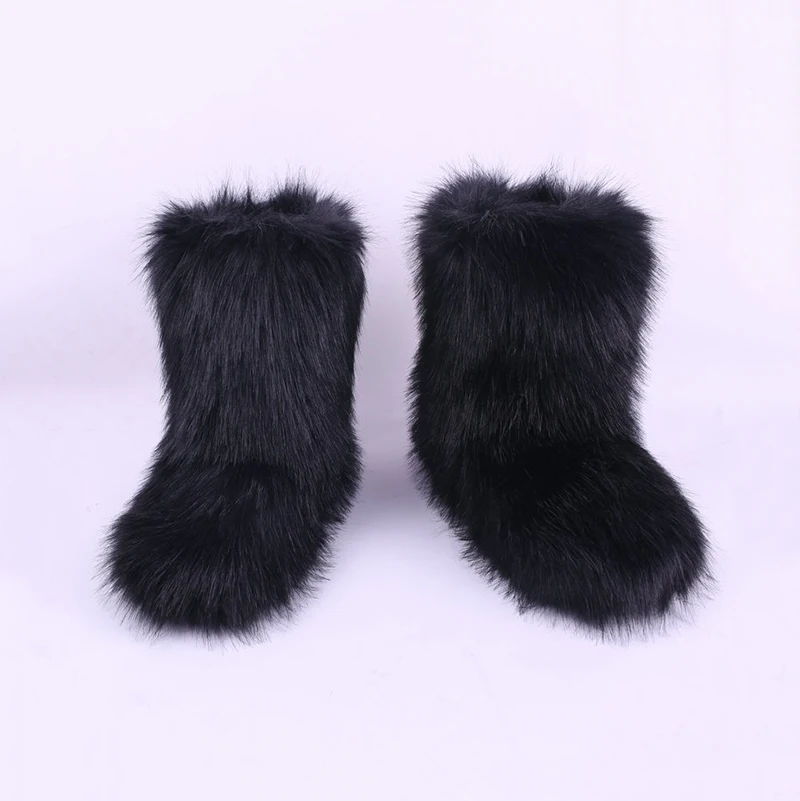 [DEAT] Round Toe Fur Spliced Personality Casual Velvet Shoes Women Short Snow Boots New Spring Autumn Fashion Tide 10E216