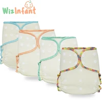 wizinfant eco friendly os hybrid fitted cloth diaper washable nappy diapes ecological adjust high absorbency for 5 15kg baby