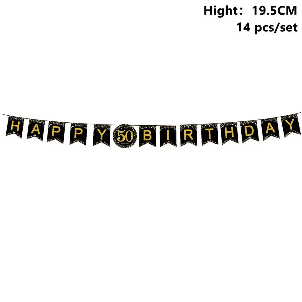 50th Banners Taoup 32 дюйма 40 дюймов Золотой номер шары фольга 21 30 40 50 60 с днем рождения шары-цифры шары День рождения Декор для взрослых - Цвет: 50th Banners