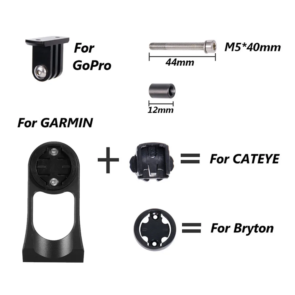 bicycle computer mount holder gps bike speedometer extension holder bracket with gopro camera adapter for garmin bryton cateye free global shipping