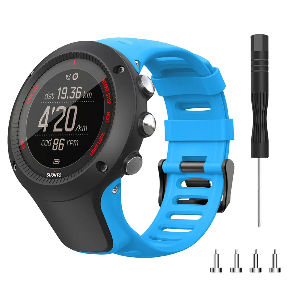 Резиновый силиконовый ремешок для SUUNTO Ambit 1 2 3 2R 2S Ambit 3S 3R 3P Ремешки для наручных часов 24 мм спортивные часы ремешок черная Пряжка браслет