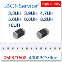 locnservice 0603 1608 4000pcs 10 3 3uh 3 9uh 4 7uh 5 6uh 6 8uh 8 2uh 10uh multilayer chip ferrite inductors high quality