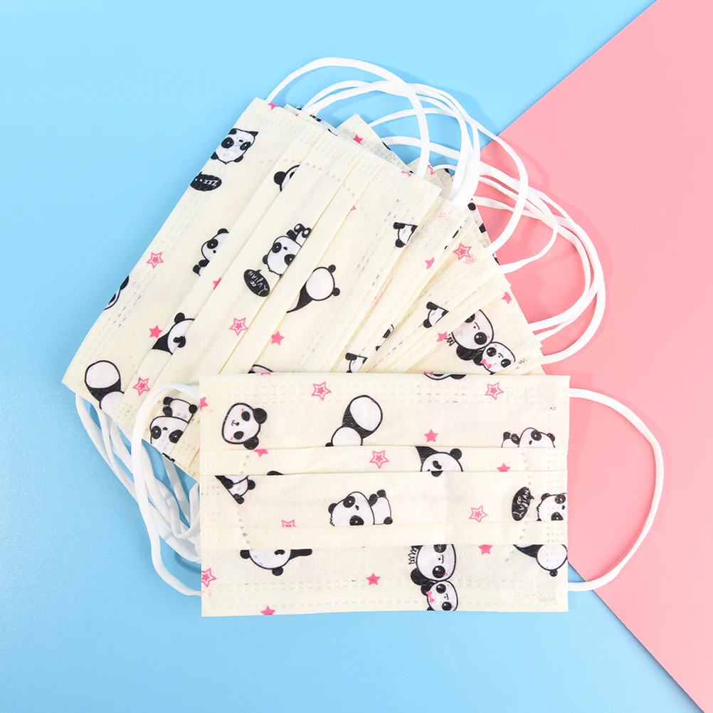 10pcs 1/5/10Pcs Cute Cartoon Non-woven Mouth-muffle Flu Face Medical Mask KAWAII Disposable Mouth Mask Anti-dust Windproof Masks - Color: 10pcs