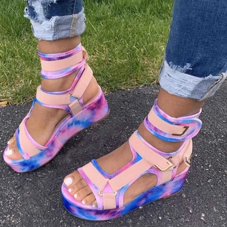 

SANDAL Big size high top WOMAN color snake fish mouth raised