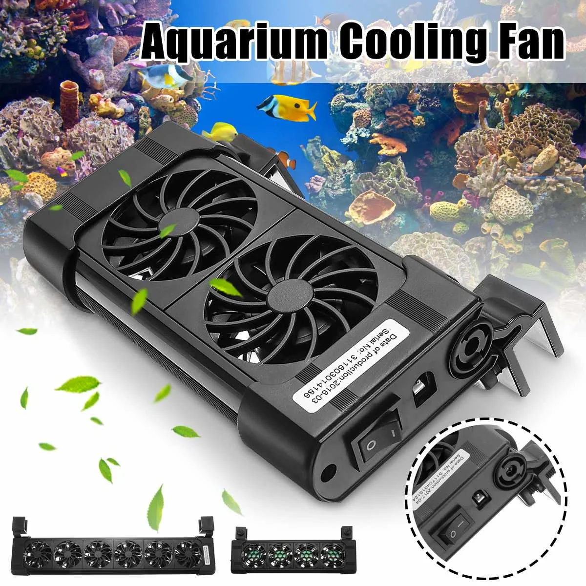 

Aquarium fish tank automatic temperature control fan tank cooling aquarium fan water cooling mute 2/3/4/5/6 head fans