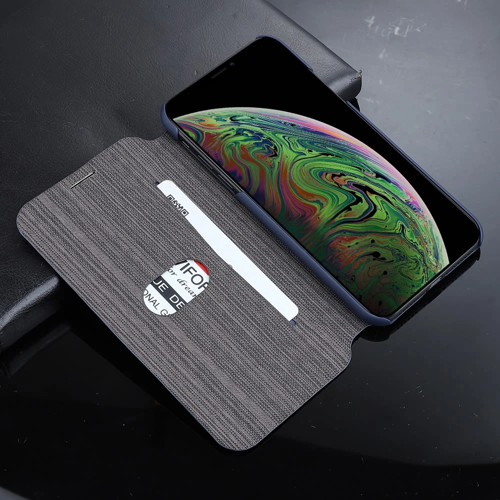 LAPOPNUT холщовый чехол-кошелек для IPhone Xr X Xs Max 7 8 Plus SE 2020 Чехол карт тканевый Кожаный