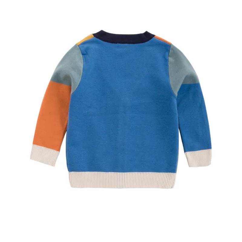 Зимний и осенний теплый детский свитер однобортное вязаное пальто с v-образным