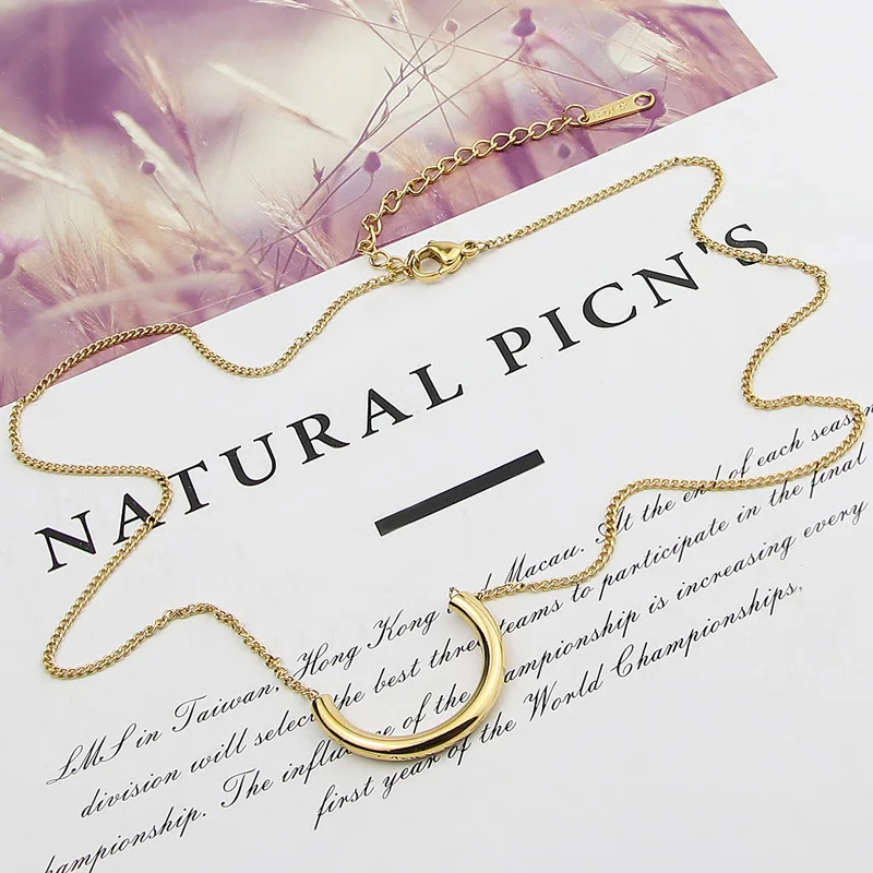 Новое модное высокое качество маленькое свежее U-образное ожерелье с подвеской