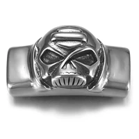 stainless steel slider beads mummy skull polished 12x6mm hole bead slide charm accessories for diy bracelet jewelry making