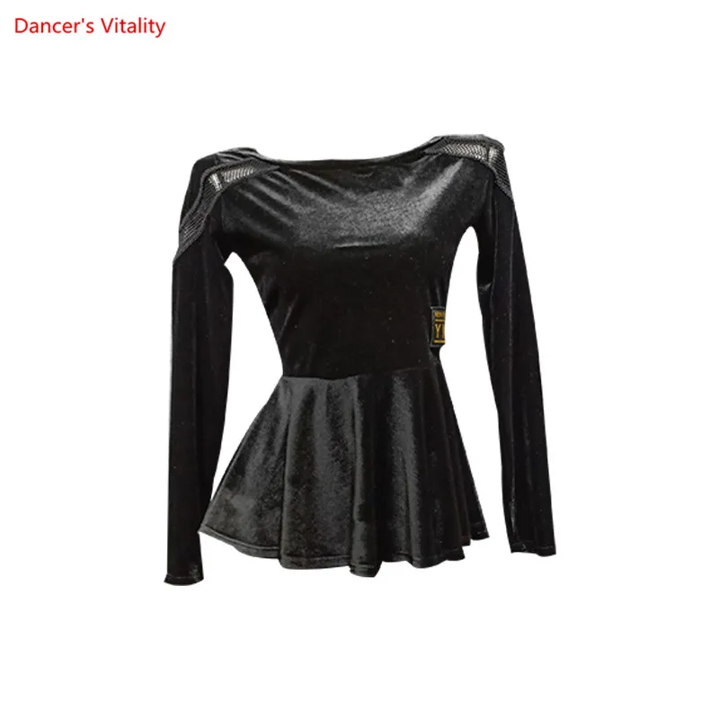 

Women Latin Dance Top Fashion long Sleeves Ballroom Dancing Practice Wear Tango Cha Cha Salsa Samba Rumba Training Clothes