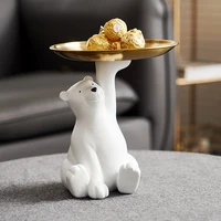 statue for decoration home accessories animal model resin sculpture modern art living room decor bear storage tray office decor
