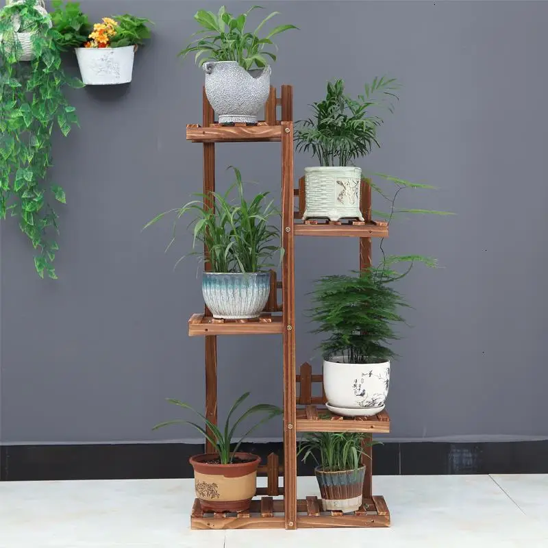 

Madera Saksi Standi Estante Para Plantas For Plantenrekken Pot Stojaki Na Kwiaty Outdoor Stand Balcony Flower Rack Plant Shelf
