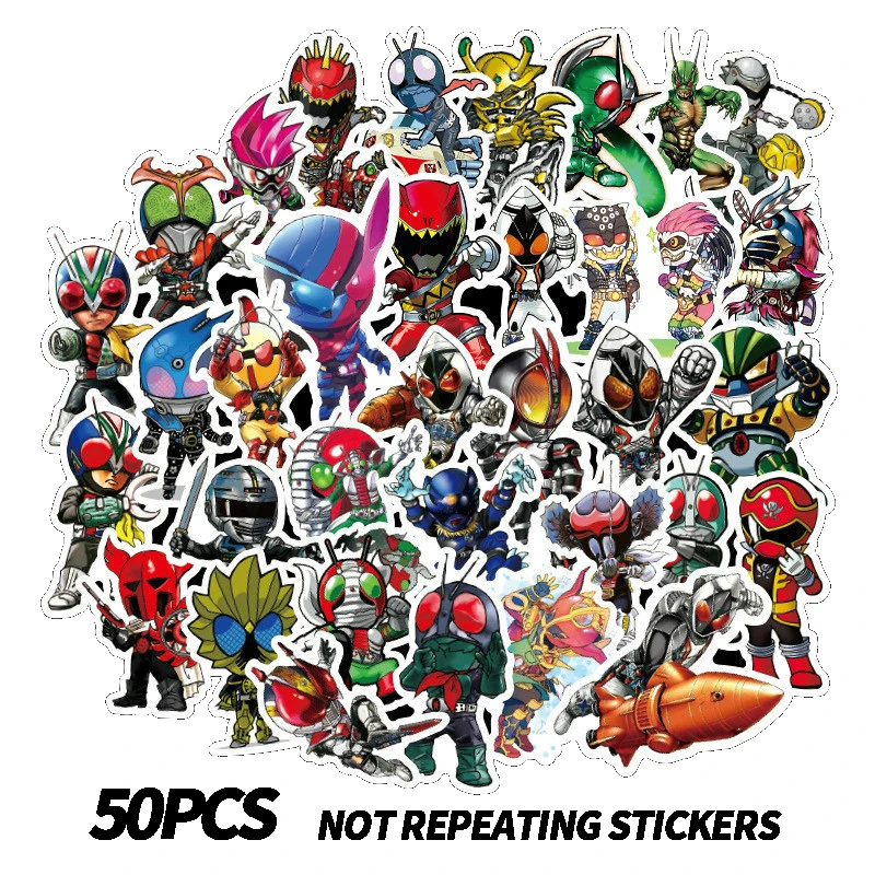 

50Pcs/Pack Kamen Rider Cartoon Anime Stickers For Motorcycle Car Bicycle Fridge Luggage Laptop Skateboard Kids Toy Stickers