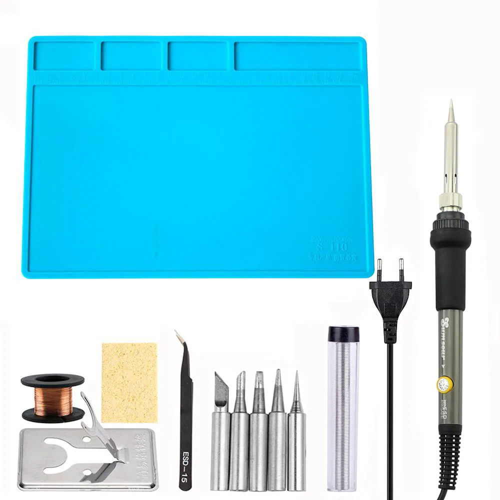 Электрический паяльник с регулируемой температурой 220 В 60 Вт/80 Вт ЖК экран