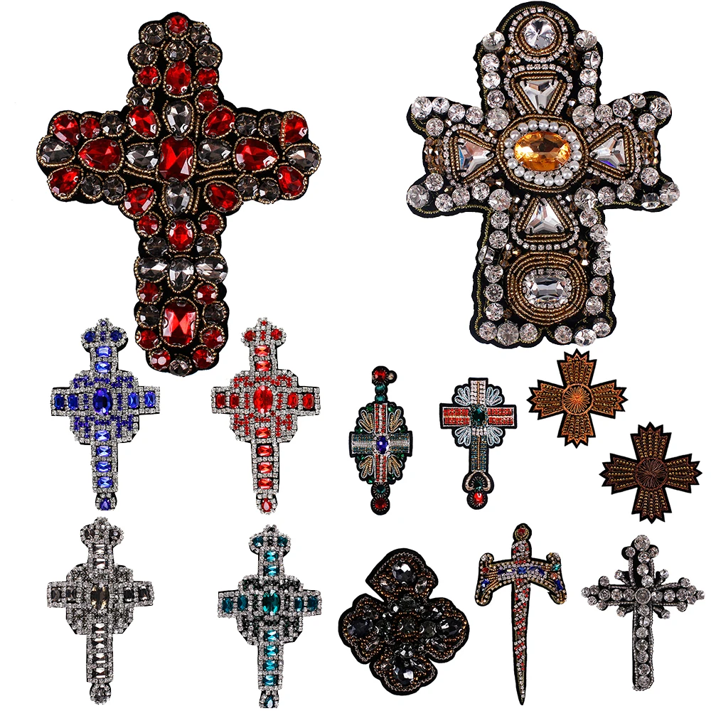 1 шт. стразы из бисера и кристаллов дизайн Креста нашивки крылья аппликация для