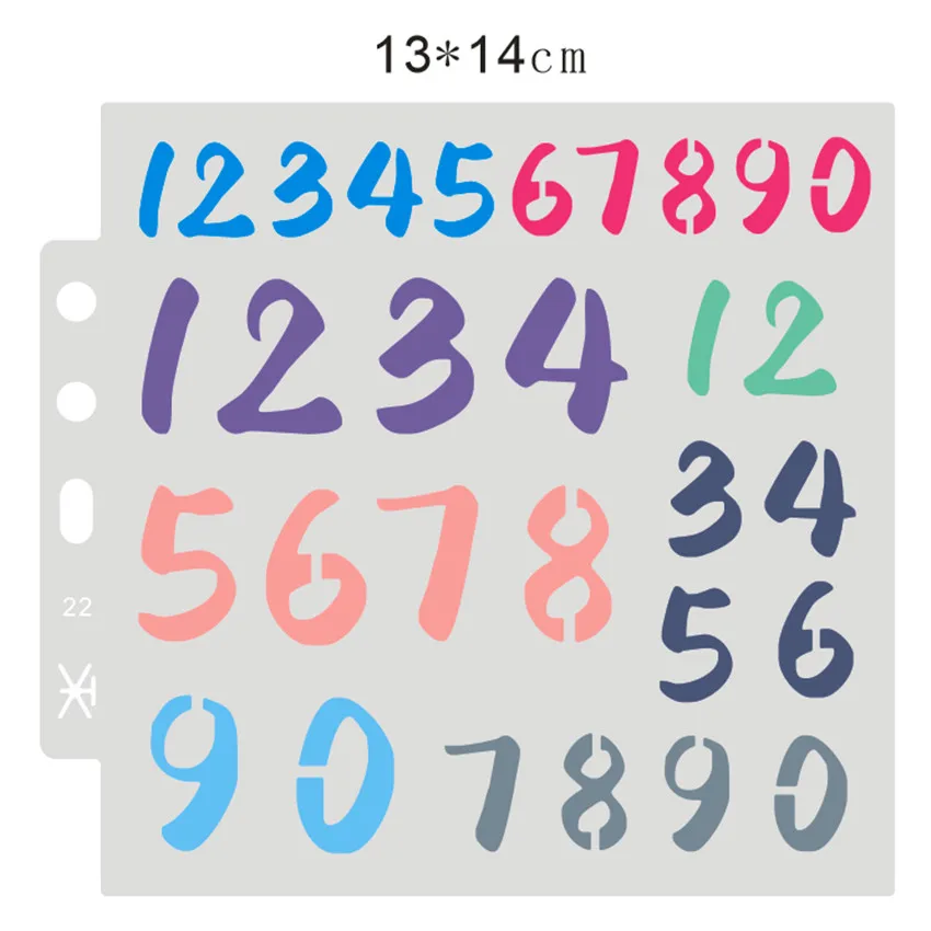 Простые цифровые 13*14 см скрап-трафареты спрей пластичной прессформы щит форма