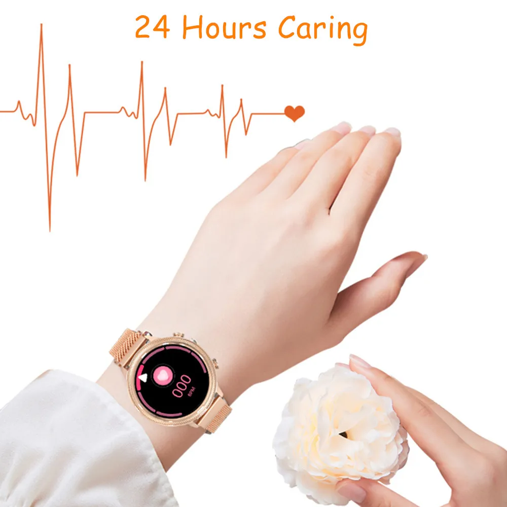 Lokmat Time Роскошные Смарт-часы 2020 для женщин, полный круглый дисплей, Модные Bluetooth 5,0 умные часы, браслет для дропшиппинга от AliExpress RU&CIS NEW