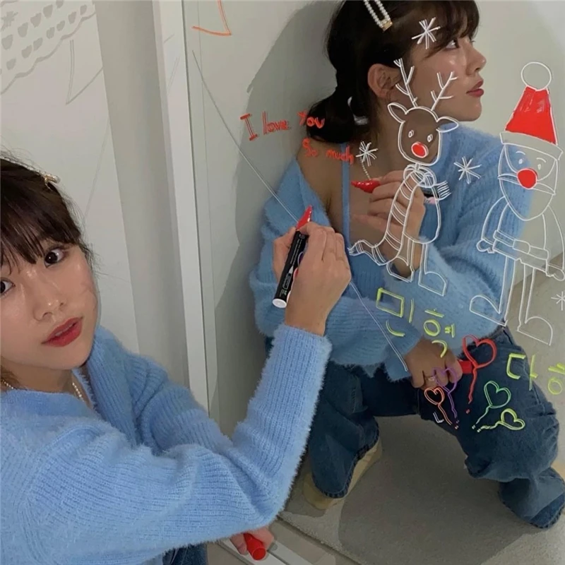 Корейский шикарный осенне зимний Новый Короткий трикотажный топ в западном