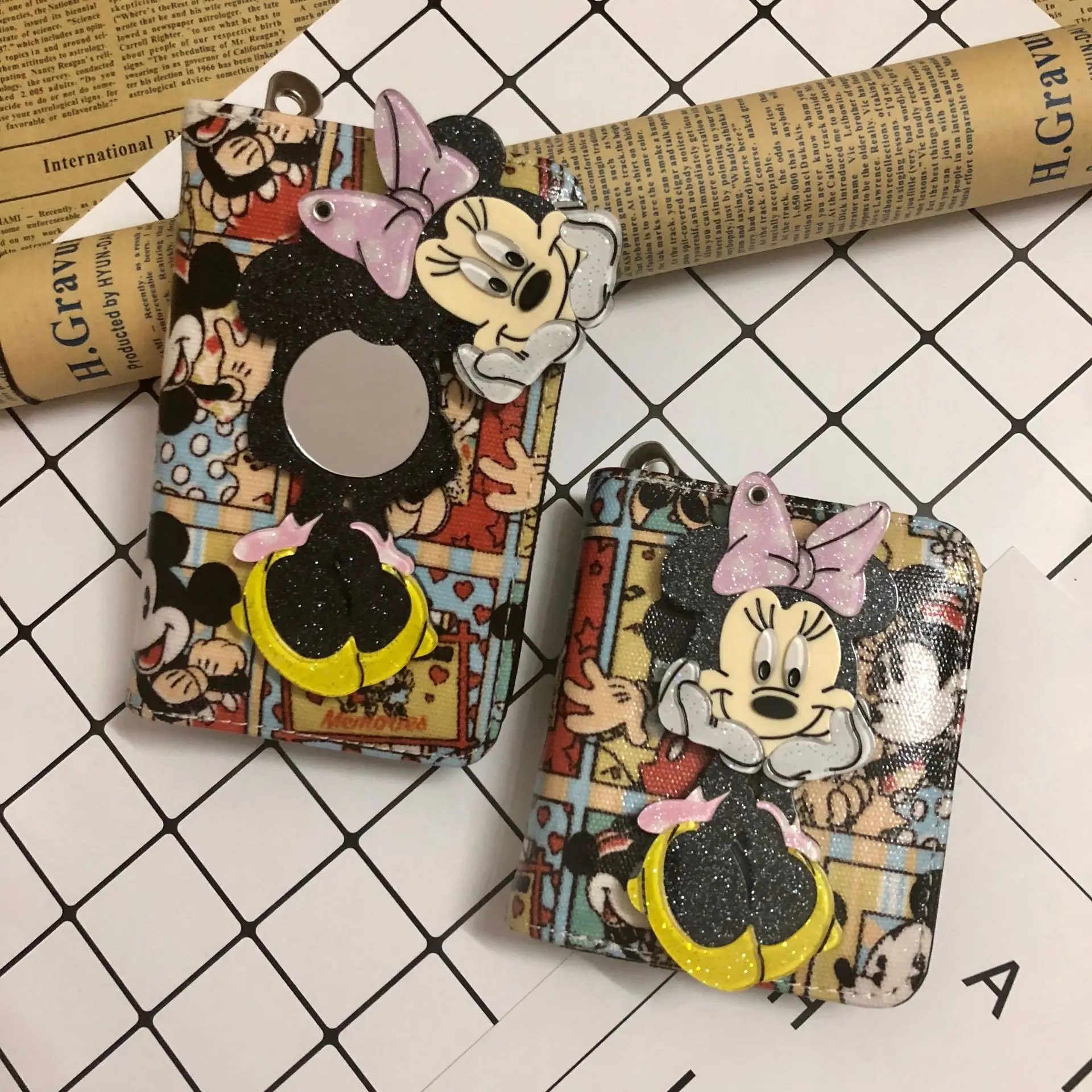 

Disney Wallet Cartoon Card Pack Anime Minnie Mickey Mouse Short, Medium and Long Student Coin Purse Wallet for Women