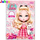 Алмазная живопись фантазия большие глаза маленькая девочка полностью квадратная картина мультфильм Розовая фея Стразы Вышивка крестиком Мозаика подарок для детей