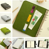 a5 a6 felt shell fabric notebook paper planner inner page ring binder stationery gift traveler journal loose leaf notebook
