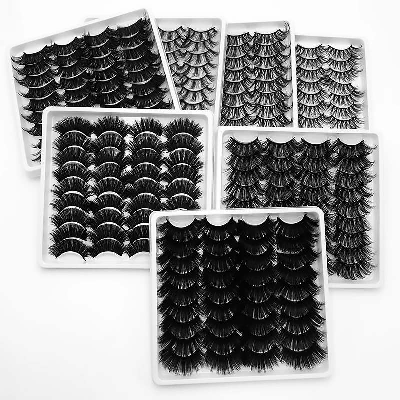 NEW 18pair Fluffy Lashes Mink Hair False Eyelashes 20mm-25mm 3d Lashes Dramatic Long Messy Natural Lashes Makeup Mink Eyelashes