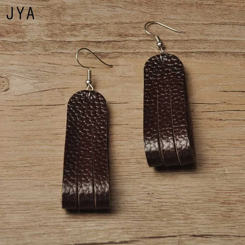 Женские кожаные серьги Cpop модные геометрические с подвеской ювелирные украшения