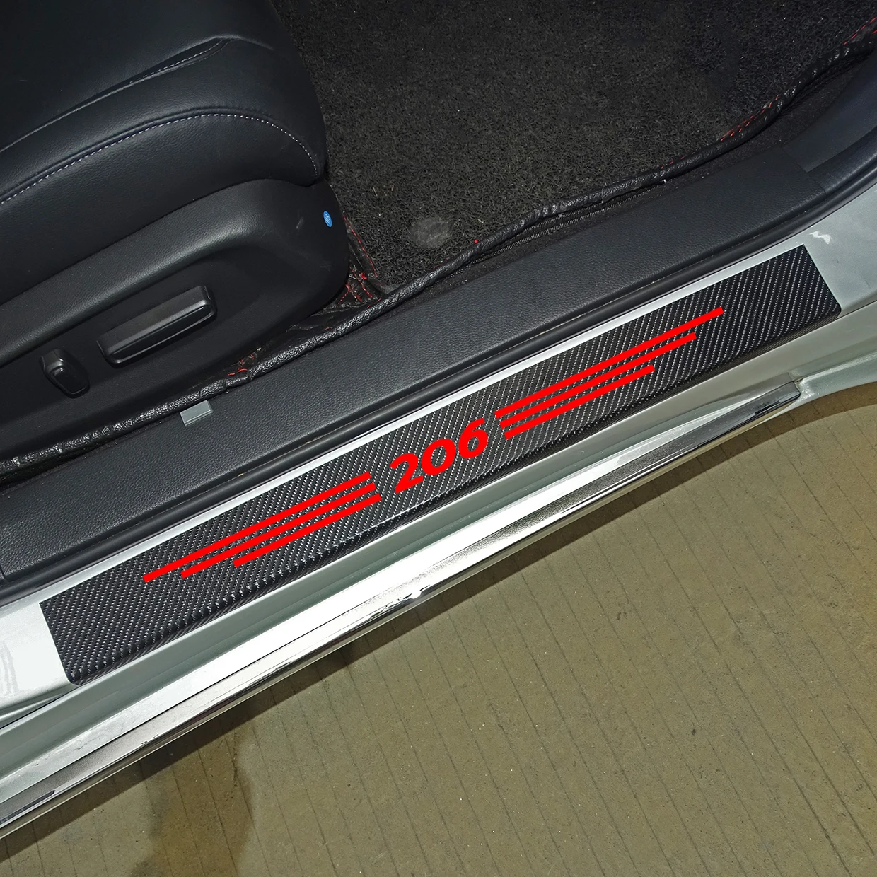 4 шт. углеродного волокна двери автомобиля Наклейка для порога Peugeot 307 206 308 407 207 3008