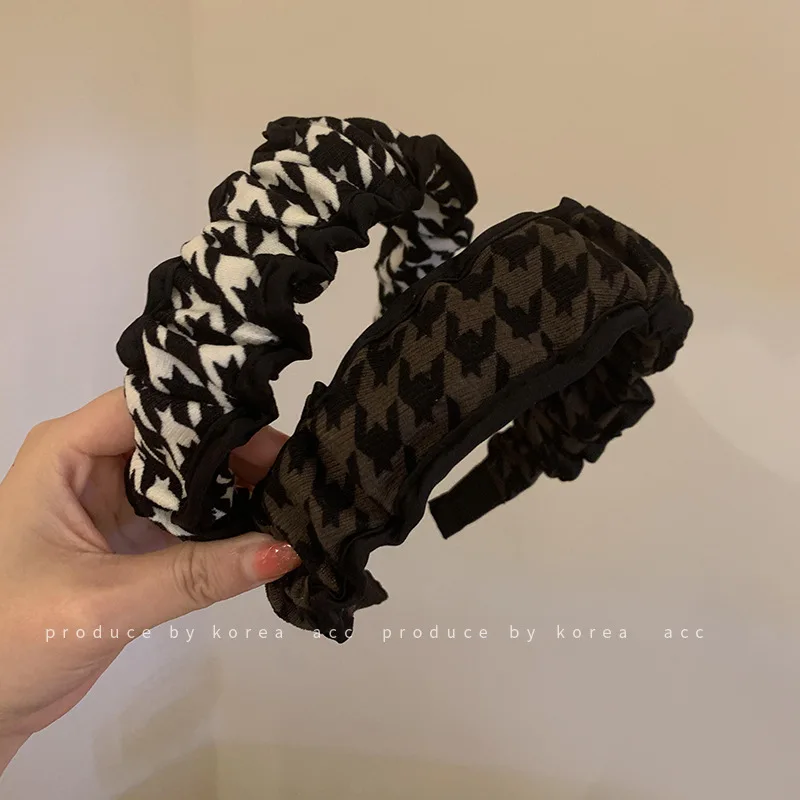 Повязка на голову в корейском ретро-стиле гусиные лапки повязка с высоким топом и