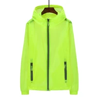 2021 ultra light women summer outdoors jacket shiny hooded sun protection clothing solid coat with zipper windbreaker