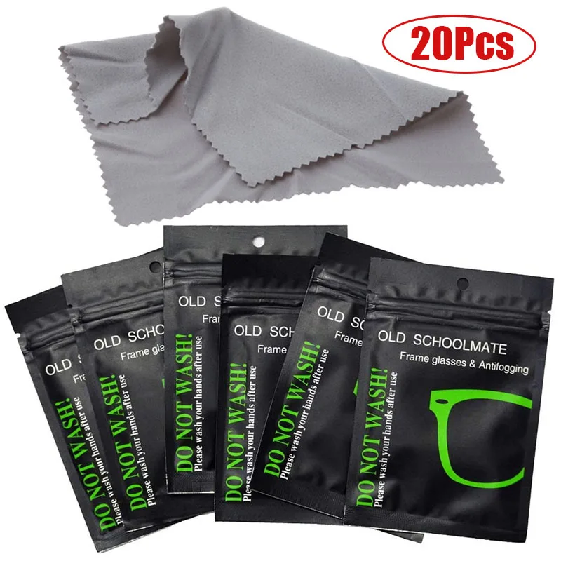 

20Pcs Reusable Anti-Fog Wipes Glasses Antifog Lens Cloth Defogger Pre-moistened Eyeglass Wipe Prevent Fogging for Glasses