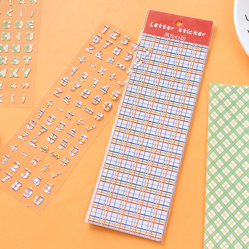 2 шт./компл. Милая сетка цифровые буквы цифры ПВХ лазерные наклейки Kawaii DIY для