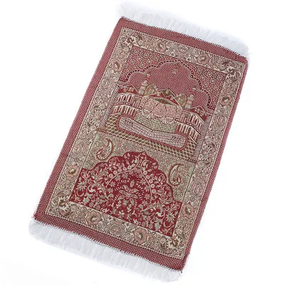 Дизайн, Исламская мусульманская молитва, коврик, одеяло, салат, мусаллах, для путешествий, молитвенный коврик, Tapis Tapete, тонкий исламский Молитвенный Ковер, 65*110 см - Цвет: Red