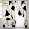 BlessLiving Geometric Curtains for Living Room Marble Texture Blackout Curtain Elegant Gold White Bedroom Window Curtain rideaux 1
