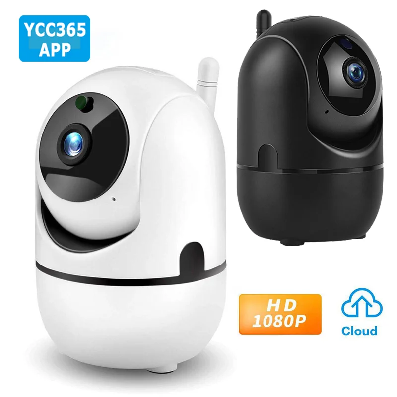 

Black Smart IP Camera Home Security Surveillance 1080P Cloud Auto Tracking Network Wireless CCTV YCC365 PLUS WiFi Camera