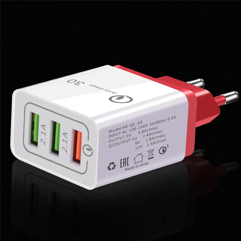 3 порта быстрой зарядки 0 USB зарядное устройство адаптер питания для мобильных
