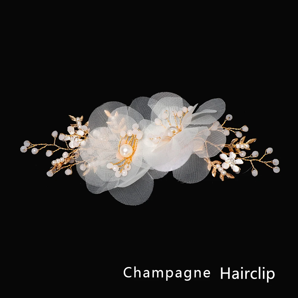 style 4-champagne Свадебный головной убор Корона головной убор повязка на голову с жемчугом свадебный головной убор ручной работы романтический цветок Диадемы Ювелирные изделия Для Волос Аксессуары - Окраска металла: style 4-champagne