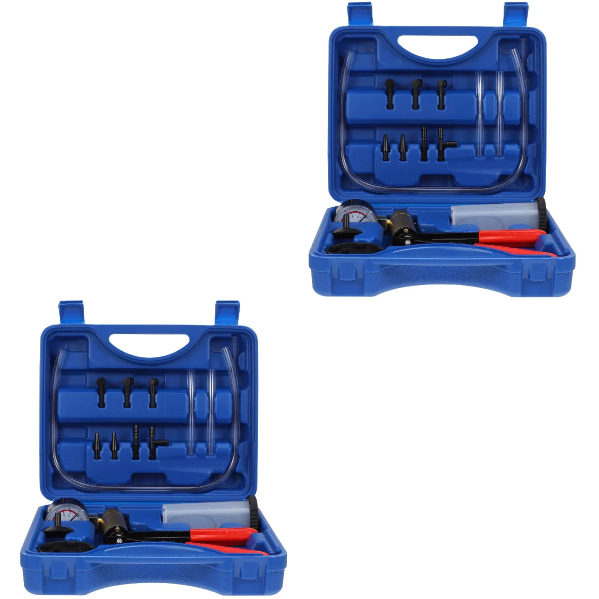

2pcs Auto Hand Held Vacuum Pump Brake Bleeder Adaptor Fluid Reservoir Tester (Blue)