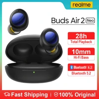 realme buds air 2 neo true wireless bluetooth earphones ipx5 10mm bass boost driver fast charge noise cancellation tws headphone