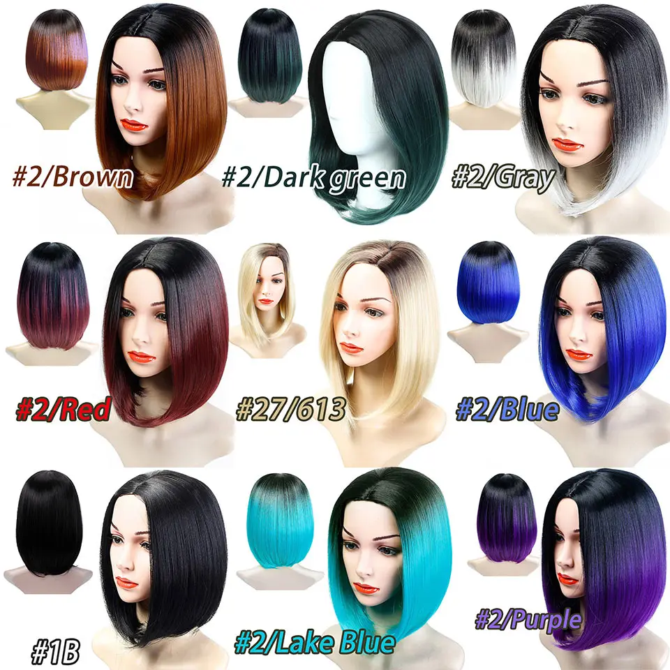 AIYEE 14 ''короткий парик Боб, короткие волнистые синтетические волосы 8 цветов парик для женщин термостойкие волокна накладные волосы на каждый день